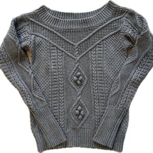 Moda International Gray Textured Women's Sweater